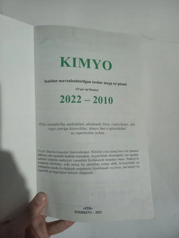 Mega kimyo testlar tõplami 2023 2