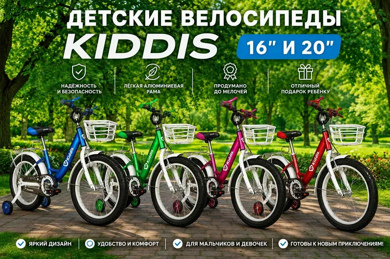 ДЕТСКИЕ ВЕЛОСИПЕДЫ KIDDIS 16" И 20"