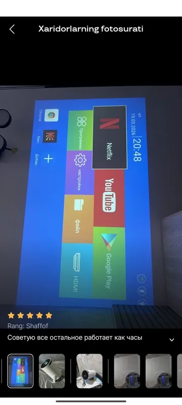HY300/HY300PRO Smart projektor, 4K portativ projektor, Wi-Fi, Android 4