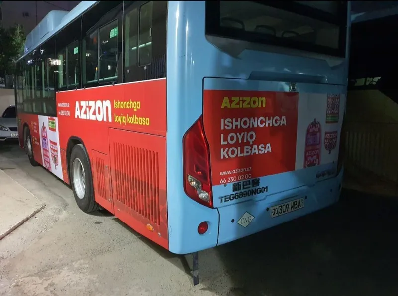 Каршида автобусда реклама/Avtobuslarda reklama/ Реклама на автобусах — фото 2