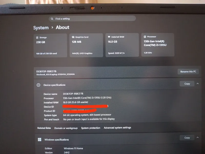 ASUS VIVOBOOK X1504VA 16/256 INTEL CORE I3-1315U — фото 2