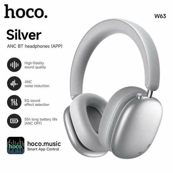 Hoco W63 ANC Bluetooth наушники | Активное шумоподавление — фото 1 Hoco W63 ANC Bluetooth наушники | Активное шумоподавление — фото 1