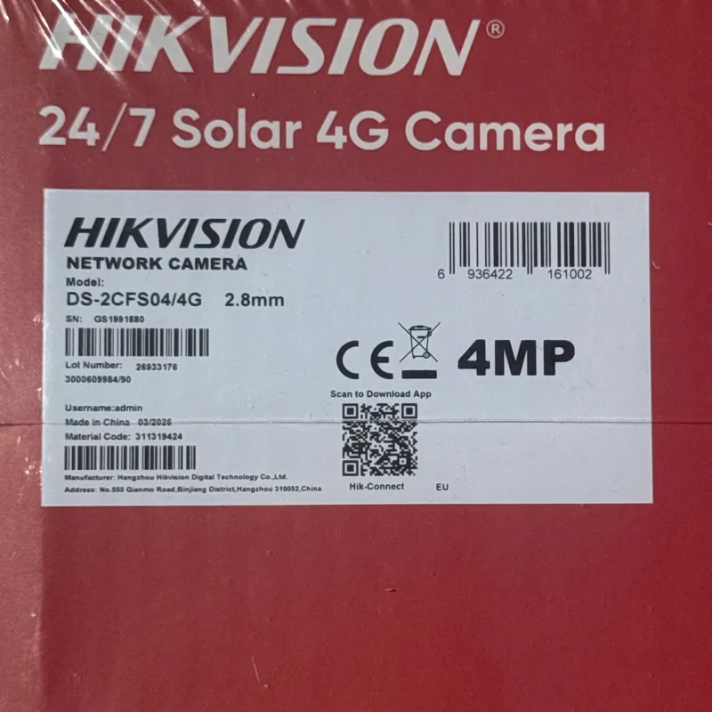 Hikvision DC-2CFS04/4G 4MP 3
