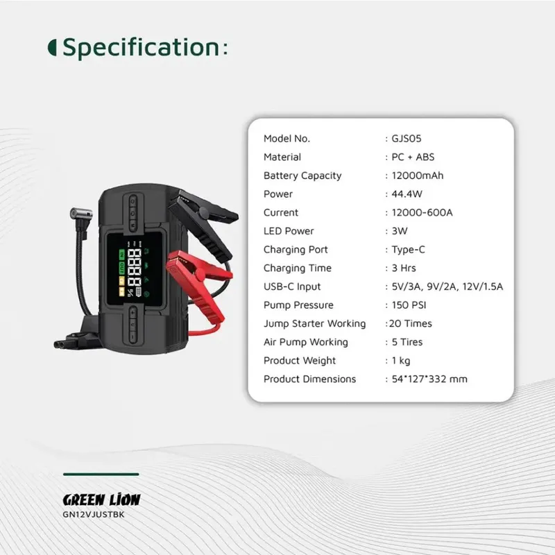 Jump starter GL-JS4 Green lion — фото 2 Jump starter GL-JS4 Green lion — фото 2