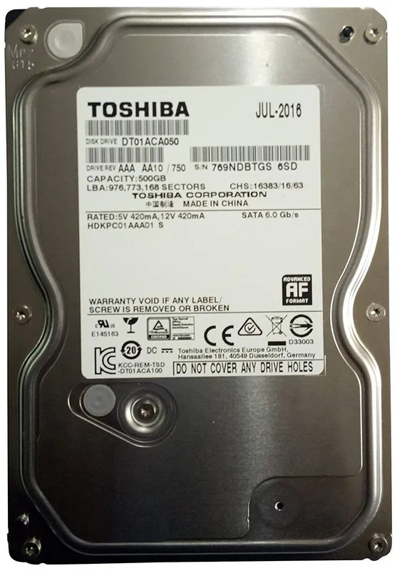 Toshiba 500 GB SATA 7200 RPM HDD 1