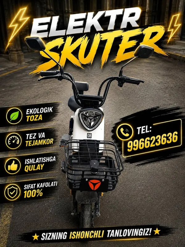 Yangi zamonaviy va juda sifatli elektr skuter sotiladi arzon narxda. K