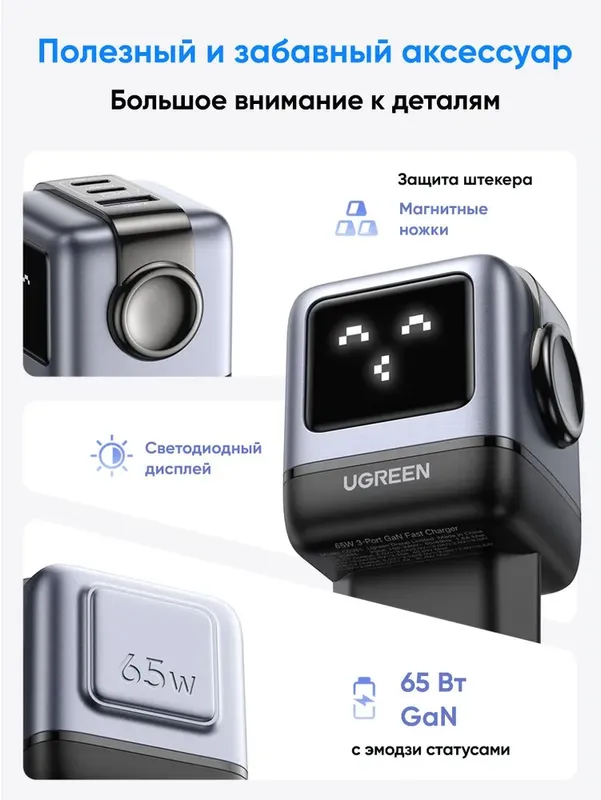 UGREEN Uno RG 65W GaN зарядное устройство — фото 1
