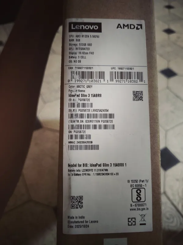 Yangi Lenovo IdeaPad Slim 3 15ABR8 potiladi. Ryzen 5 5625U, 8GB/512GB, 2 Yangi Lenovo IdeaPad Slim 3 15ABR8 potiladi. Ryzen 5 5625U, 8GB/512GB, 2