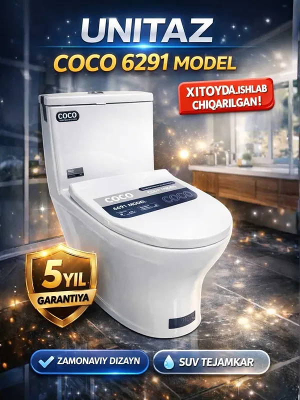 Unitaz COCO 6171,6292,6274,6184,6291,6224– quyma, mustahkam va sifatli