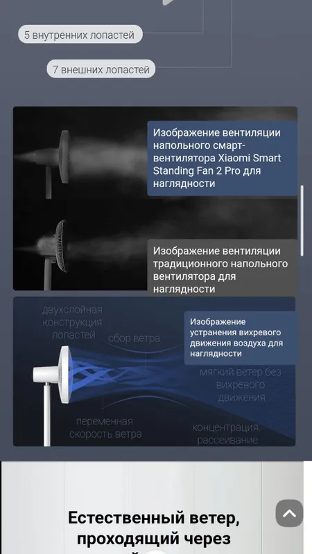 Напольный вентилятор Xiaomi Smart Standing Fan 2 Pro 2025 New — фото 3