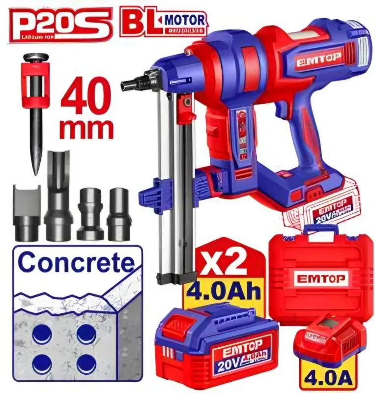 Гвоздезабиватель по бетону EMTOP 20V pistolet beton mixlagich betonga