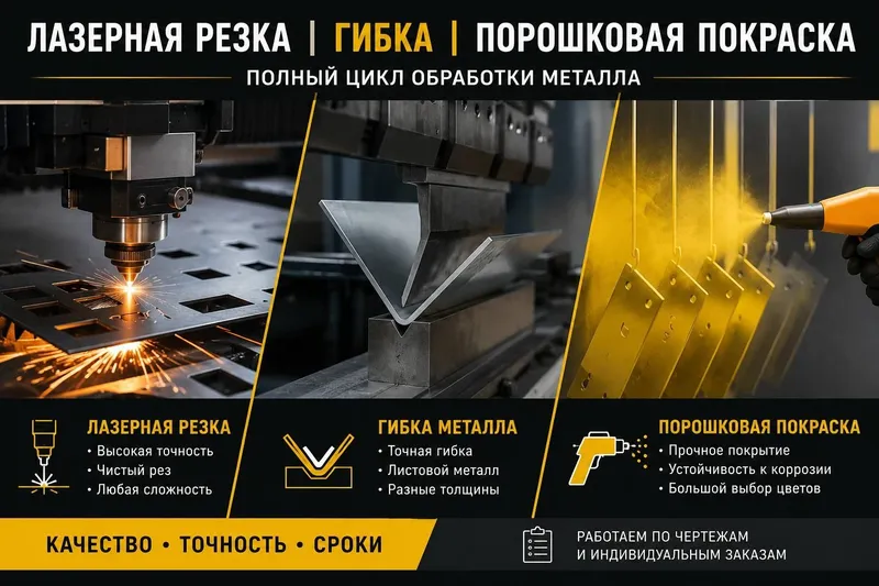Услуги по лазерной резки, гибки металла и порошковой покраски. Описа — фото 1