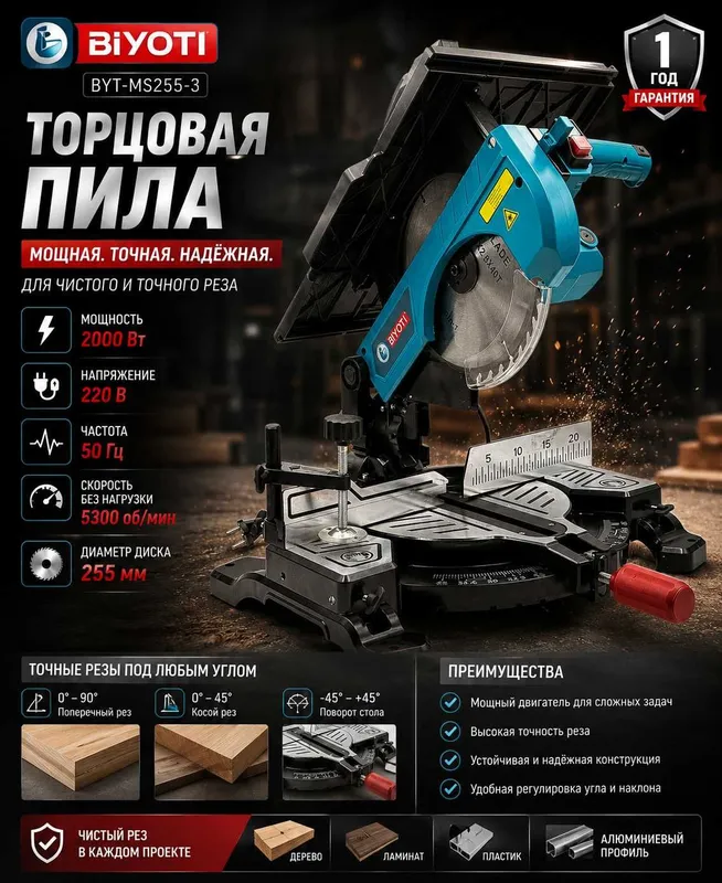 Tarsofka Biyoti BYT-MS255-3 Торцовая Пила