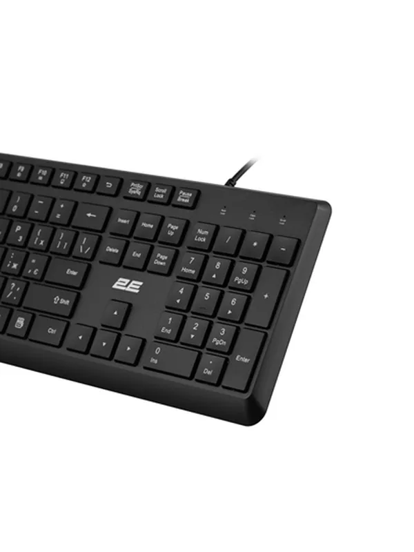 Комплект проводная клавиатура и мышка 2E MK405, USB-A, EN/RU, чёрный — фото 5