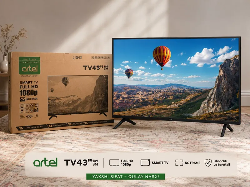 Artel televizor 43 talik yangi upakovkada turibdi!