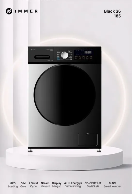 Стиральная машина Immer Smart Invertor 1200rpm,,steam,Display,2qavatok