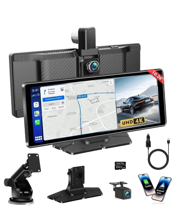 10.26-дюймовый 4G Android 13 видеорегистратор, Carplay и Android Auto — фото 1