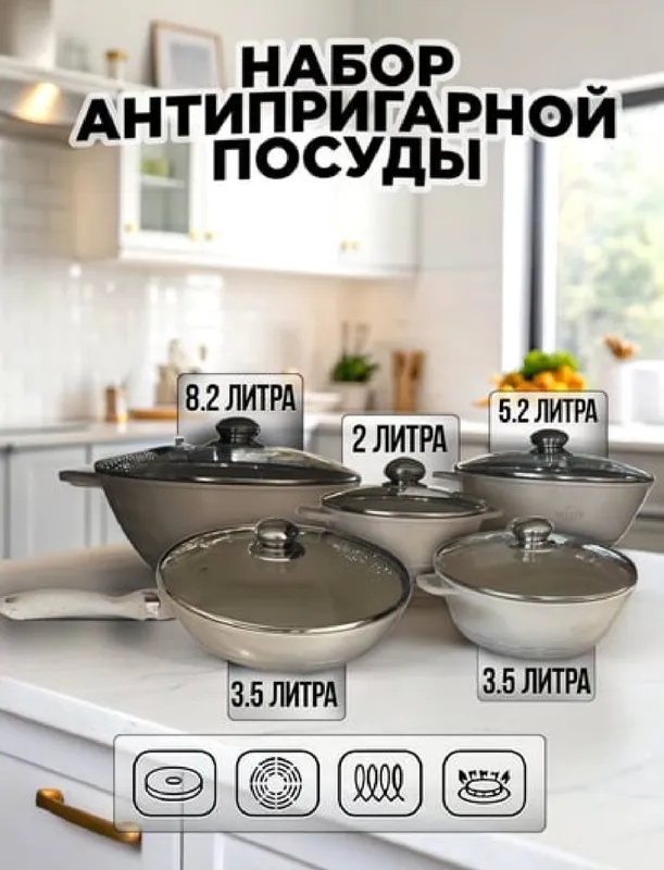 Набор казанов антипригарное Набор казанов антипригарное