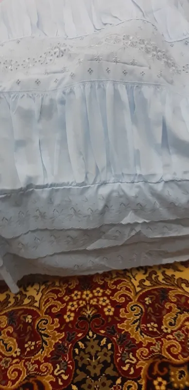 Ценителям настоящего декора и искусства!Покрывало нежно-голубое в комп — фото 4