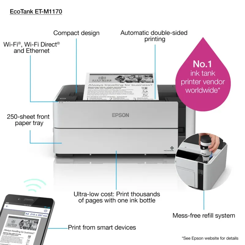 Epson M1170 A4 монохромный принтер с дуплексом 2 Epson M1170 A4 монохромный принтер с дуплексом 2