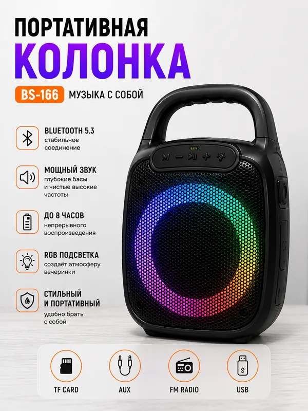 Мощная беспроводная Bluetooth-колонка – 80W 3