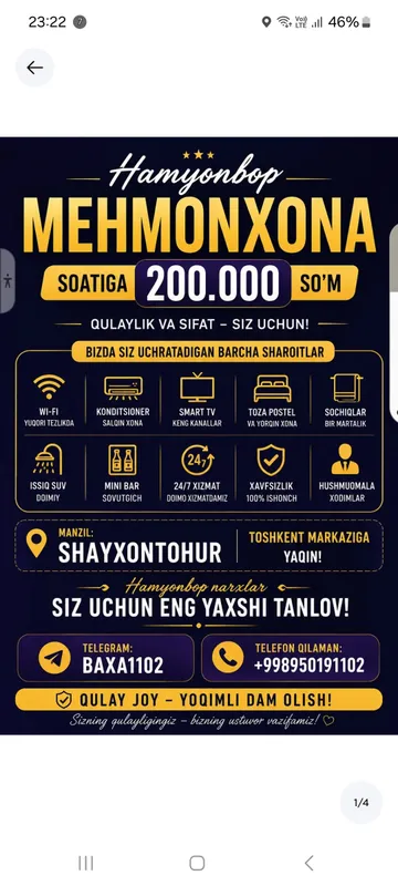 bez zakz mehmonxona 24/7 2