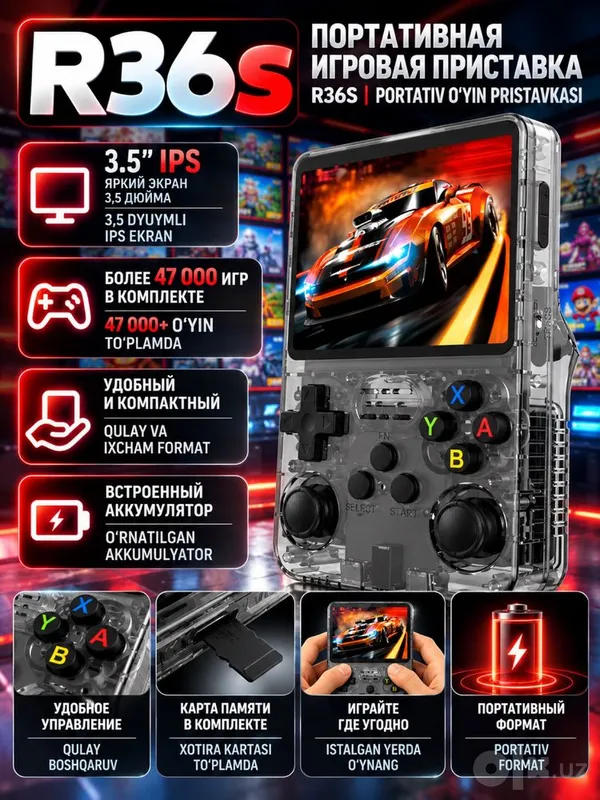 R36S — портативная игровая приставка, игровая консоль 3