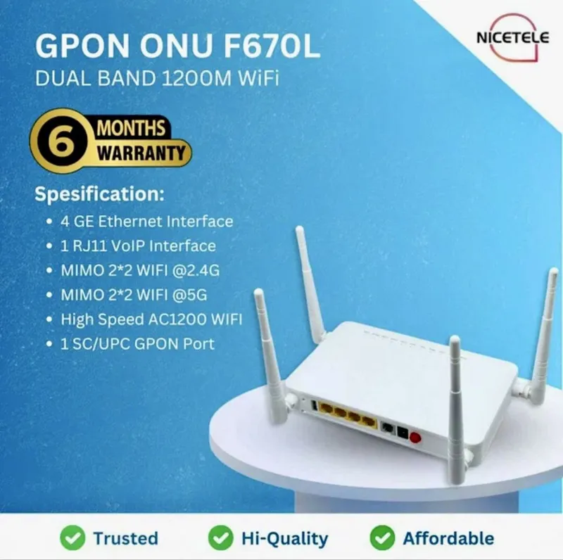 Модем Wi-Fi 5G поддержка OMCI ZTE F670L GPON ONT, как и PLDT — фото 1 Модем Wi-Fi 5G поддержка OMCI ZTE F670L GPON ONT, как и PLDT — фото 1