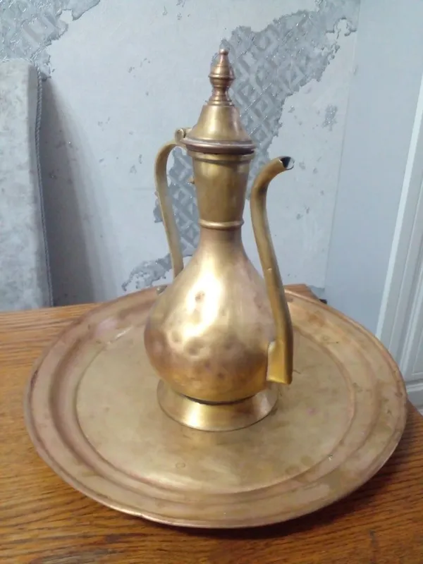 Старинный медный кумган(кувшин) и ляган. 3 Старинный медный кумган(кувшин) и ляган. 3