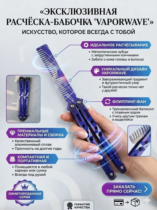 Расческа бабочка — фото 1