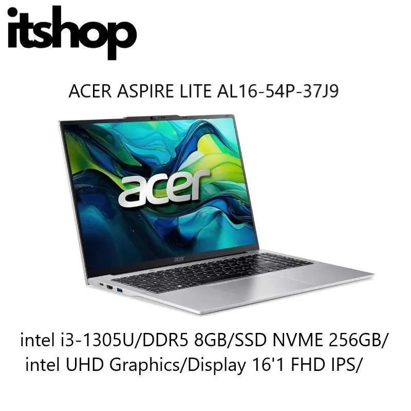 Acer Aspire Lite AL16-54P-37J9 i3-1305U/8/256/16'1 Display FHD+ IPS