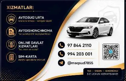 Avtosug'urta автосуғурта avtoishonchnoma автоишончнома mygovuz
