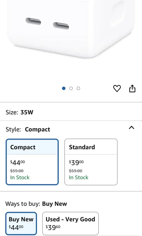 Mac, iPad, iPhone uchun Apple 35W USB‑C adapter 2 Mac, iPad, iPhone uchun Apple 35W USB‑C adapter 2