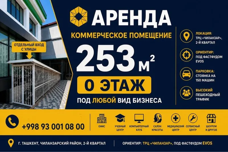 АРЕНДА Коммерческого помещения ТРЦ «ЧИЛАНЗАР»