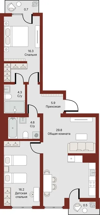 3-комнатная квартира, 78 м², Мирзо Улугбек 2