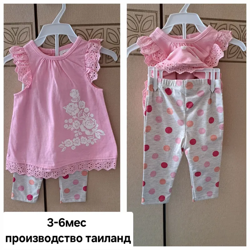 Комплект -костюм , лосины и футболка , 3-6-мес, новый, х/б.