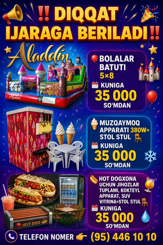 ijaraga tayyor bizneslar