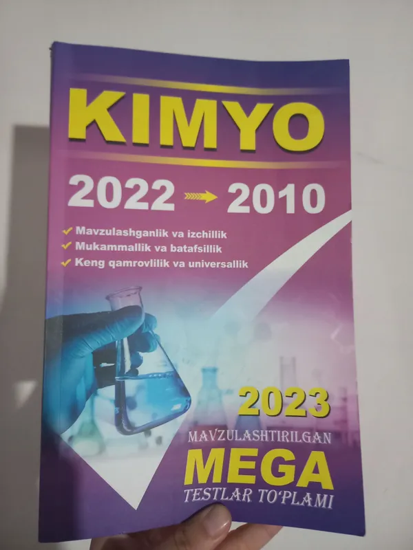 Mega kimyo testlar tõplami 2023 1