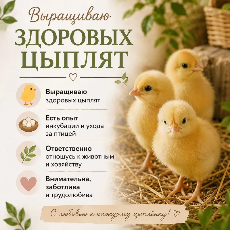 Помогу вырастить здоровых цыплят любой породы