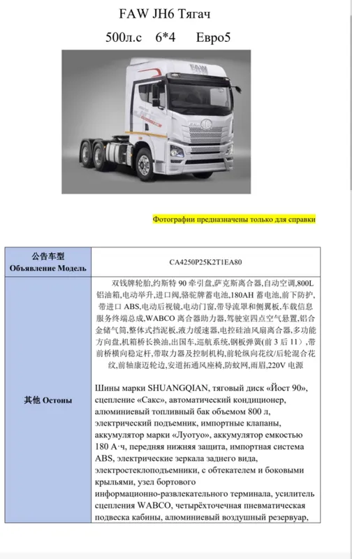 FAW карьерный JH6 заводдан 5