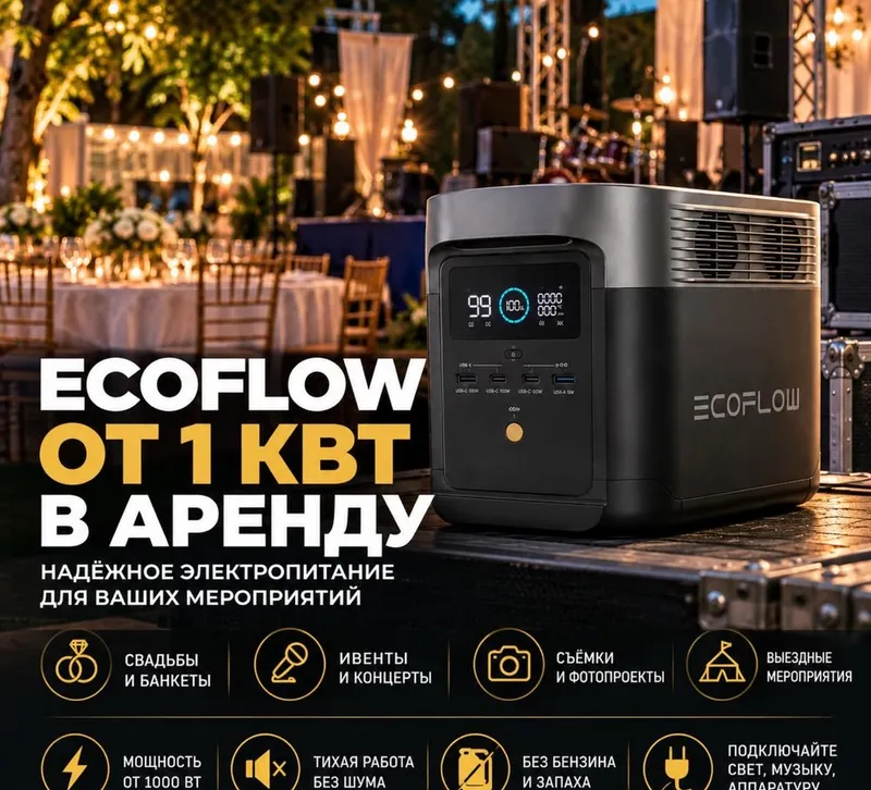 1000–4000 Vt quvvatdagi EcoFlow ijaraga | Tadbirlar va suratga olish uchun 1000–4000 Vt quvvatdagi EcoFlow ijaraga | Tadbirlar va suratga olish uchun
