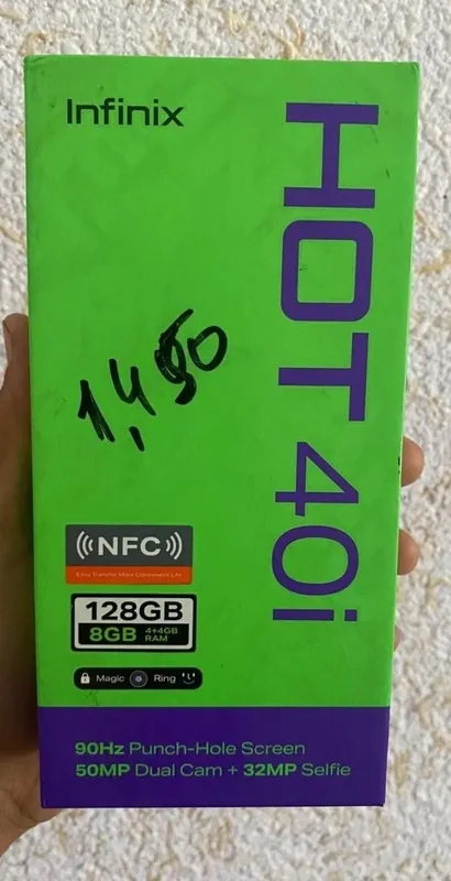 Infinix hot 40 i holati oʻttayam giniq karobka bor