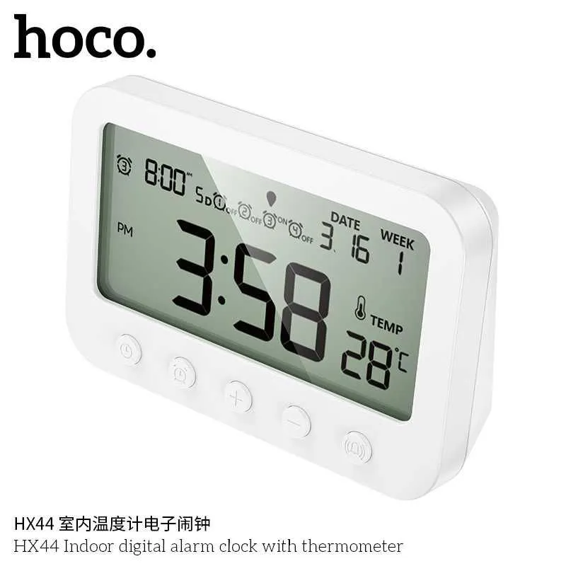 Hoco HX44 Электронный будильник с термометром и LCD-дисплеем 4 Hoco HX44 Электронный будильник с термометром и LCD-дисплеем 4
