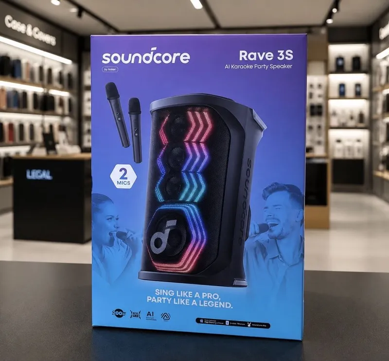 Original | Anker Soundcore Rave 3S | AI Karaoke | 200W | 2 Mikrofon