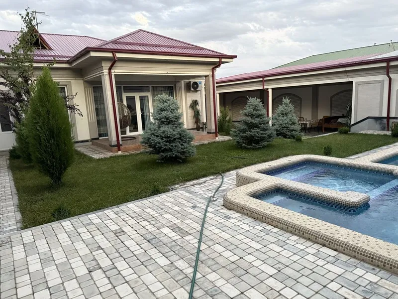 Oq tosh yon bagrida dacha sauna bassen tenis wifi bbq landshaft dizayn — фото 2
