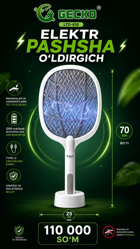GECKO LTD-618 Elektr pashsha o‘ldirgich