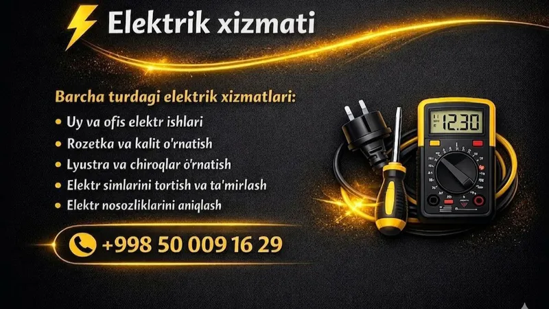 Услуга Електрикa Elektrik xizmatlari