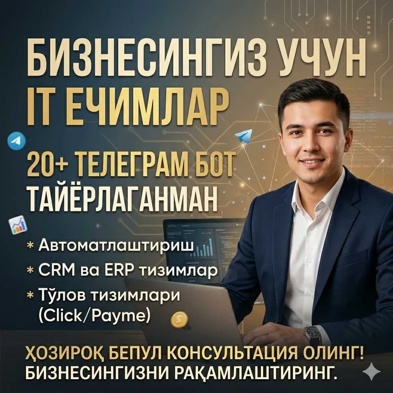 Professional IT Yechimlar: Web-saytlar, Mobil Ilovalar va Botlar