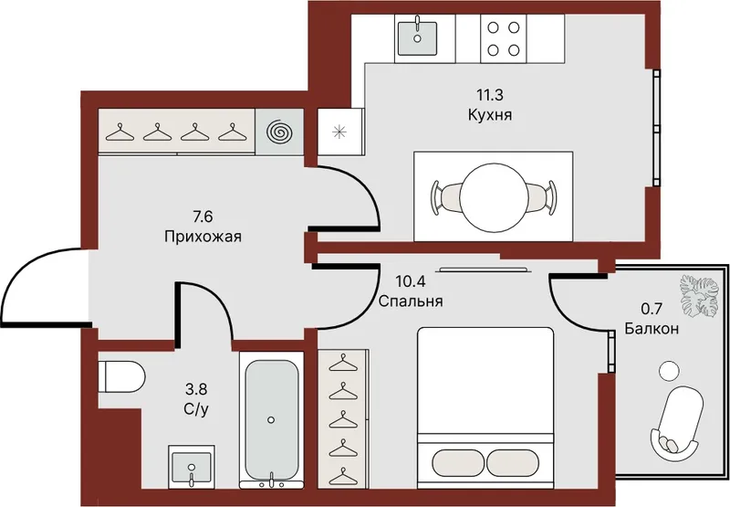 1 xonali kvartira, 34 m2, Mirzo Ulug'bek 2 1 xonali kvartira, 34 m2, Mirzo Ulug'bek 2
