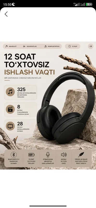 Simsiz va simli Bluetooth quloqchin 2 Simsiz va simli Bluetooth quloqchin 2